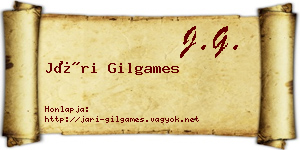 Jári Gilgames névjegykártya